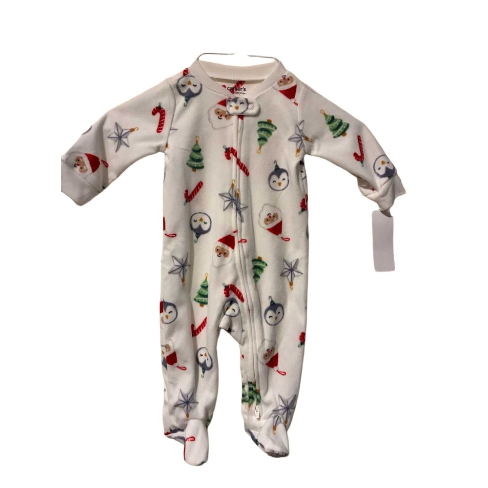 Carters Baby‎ Fleece Footed Pajamas Snowman Penguin Santa Christmas 6m